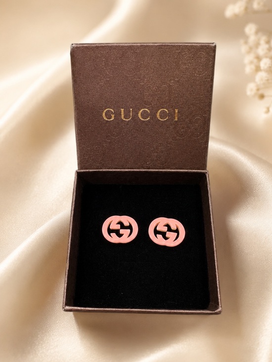 Gucci Jewelry - Gucci Light Pink Interlocking G Stud Earrings